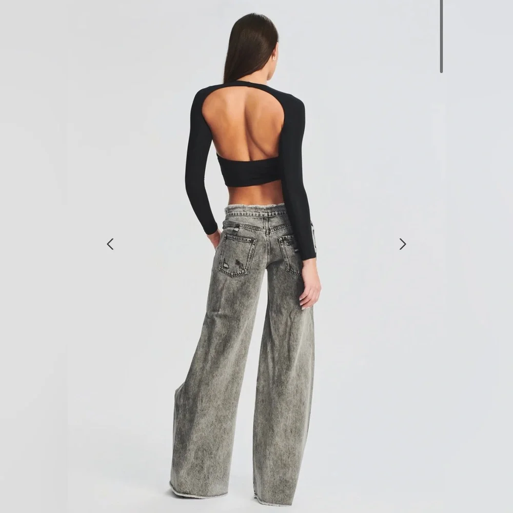 SER.O.YA Sierra Top Black XS NWT Long Sleeve Cropped Cutout Sexy REVOLVE